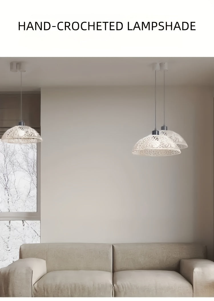Bohemian Style Handwoven Rope Pendant Lampshade,Suitable for Bedroom、B & B、Hotel、Creative Lighting and Decoration