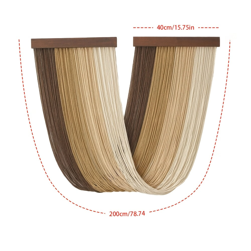 1Pieces Macrame Wall Hanging Bohemian Style Wall Tassel Tapestry Handmade Wooden Tassel Background Wall Hanging Decoration That Flutters with the Wind Living Room Bedroom Office Wall Tapestry