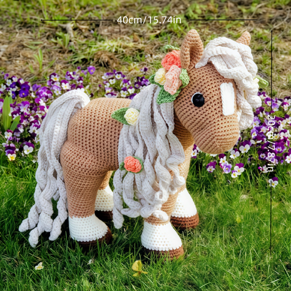 DIY Crochet Needle Set,Pattern Summer Horse Design,Comes with manual instructions,Easy to understand,Soft Material,Colorful Thread Ends,Accessories Attached,Crochet Needle Project Ideas