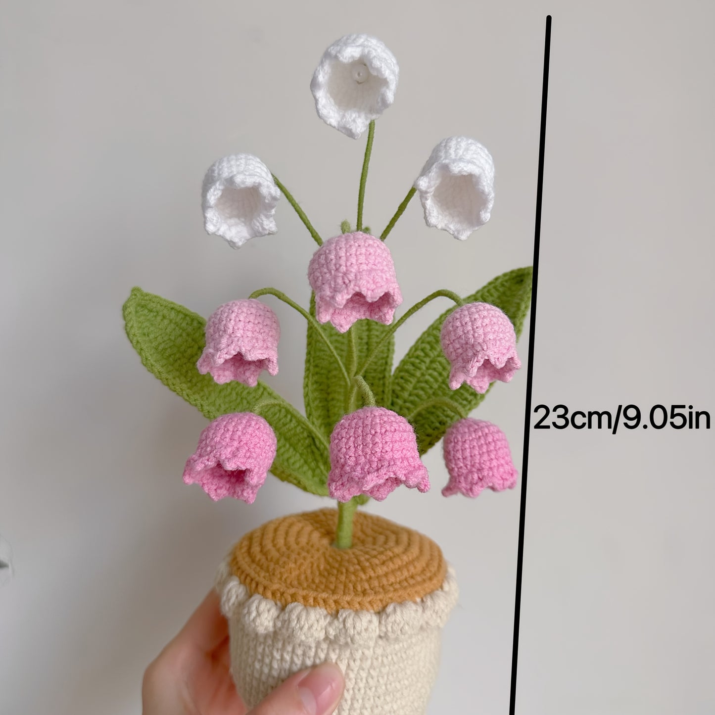 1pc Crochet Lily of the Valley Potted Plant Artificial Greenery Home Decoration A Heartfelt Birthday Holiday Gift Home Living Room Decoration Hanukkah Thanksgiving Valentine's Day,Wedding Exhibition Decoration