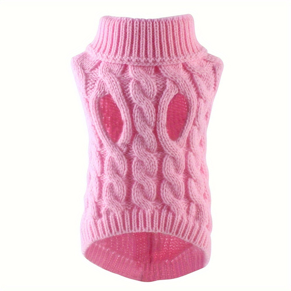 1Comfortable Knitted Cat and Dog Sweater - Soft Acrylic Pullover for Small to Medium Pets,Winter and Autumn Thermal,Yes7Available Colors,Machine Washable