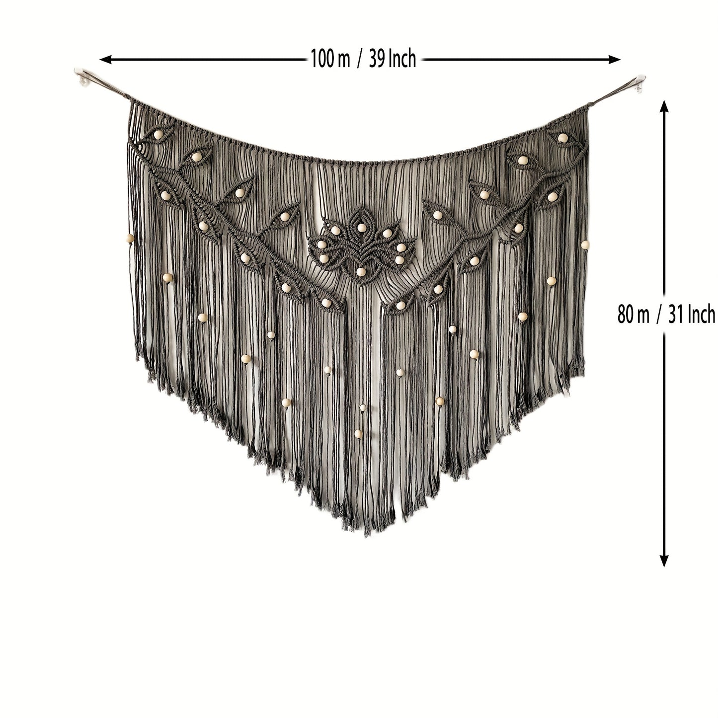 1pc Boho Wall Hanging Bead Tassel Tapestry Macron Wall Hanging Curtain Large Handmade Bedroom Wall Hanging Living Room Tapestry