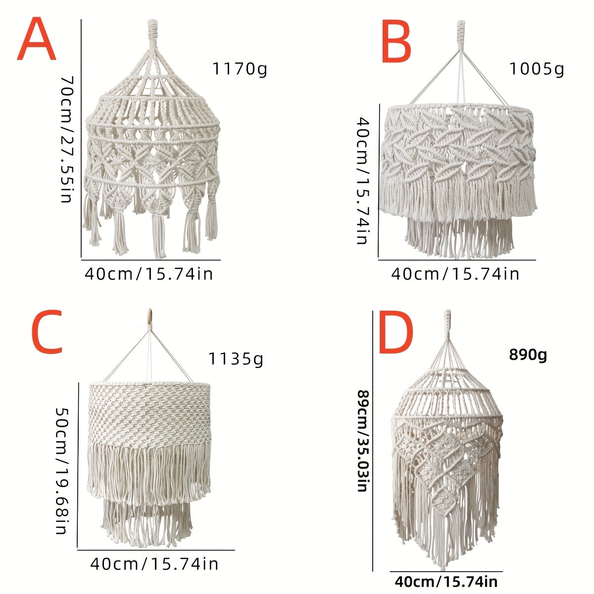4Exquisite Handwoven Decorative Lampshade Lights Up Your Home Life Bohemian Style Handmade Tapestry(No Power Supply)