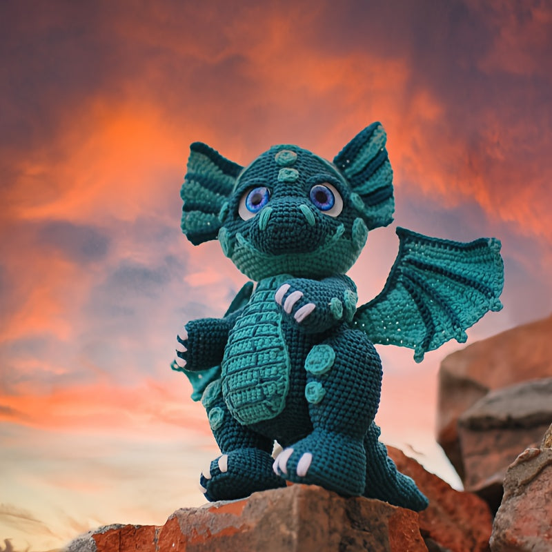 1 Set Beginner Animal Crochet Kit,Crochet Kit for Adults Beginners,With Step-by-Step Text Tutorial,Dragon DIY Knitting Kit,Cute and Funny Home Decorations,Birthday Valentine's Day Holiday Gifts