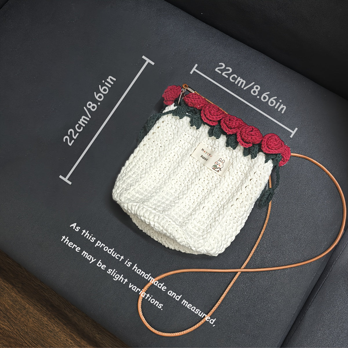 (Finished Product)Handmade Crochet Flower Bag Knitted Rose Bouquet Bag for Women3D Floral Crossbody Bag Knitted Clutch,For parties use/Vacation、Women's Bags for Holiday Gifts and Casual Accessories(Including Gift Bag)