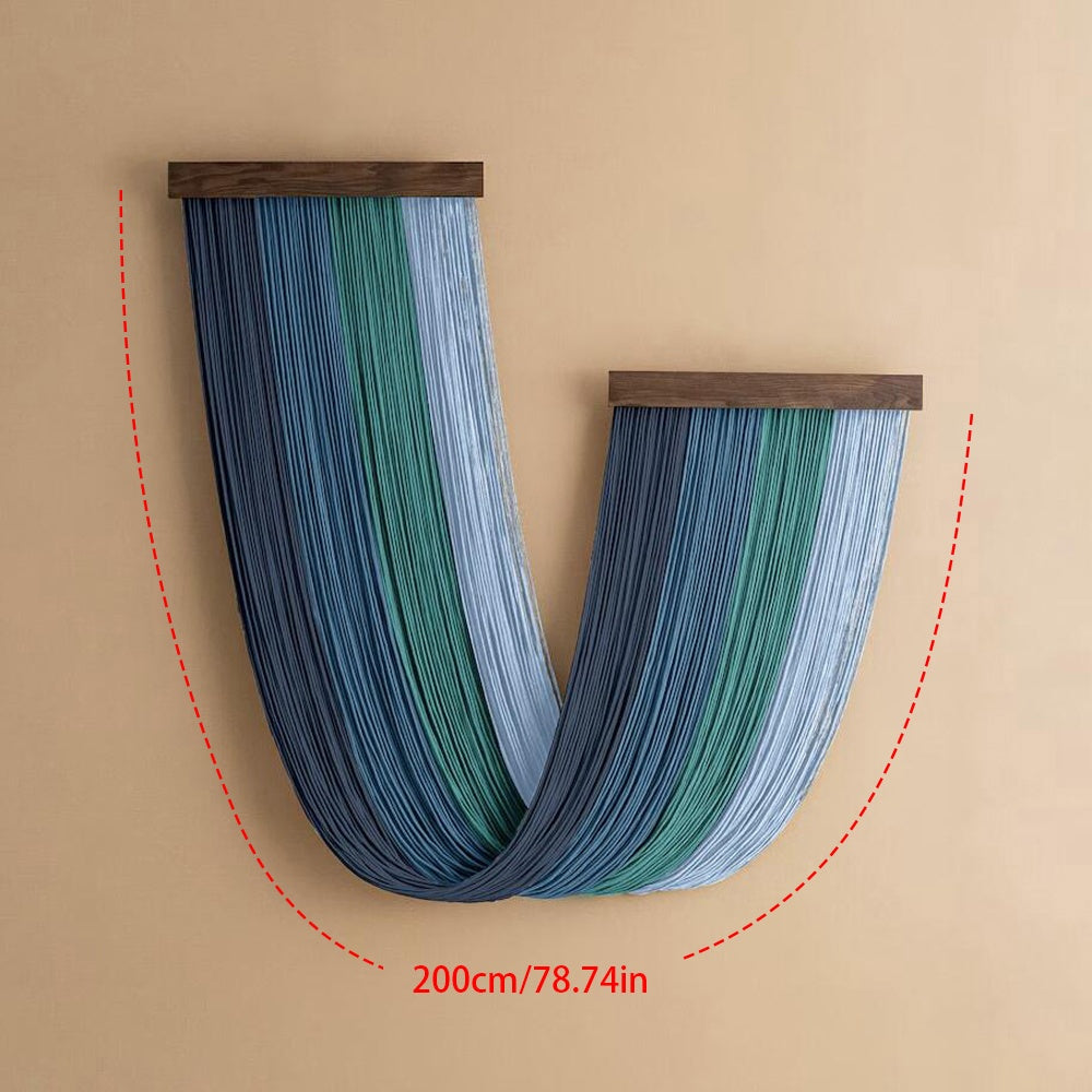 1Pieces Macrame Wall Hanging Bohemian Style Wall Tassel Tapestry Handmade Wooden Tassel Background Wall Hanging Decoration That Flutters with the Wind Living Room Bedroom Office Wall Tapestry