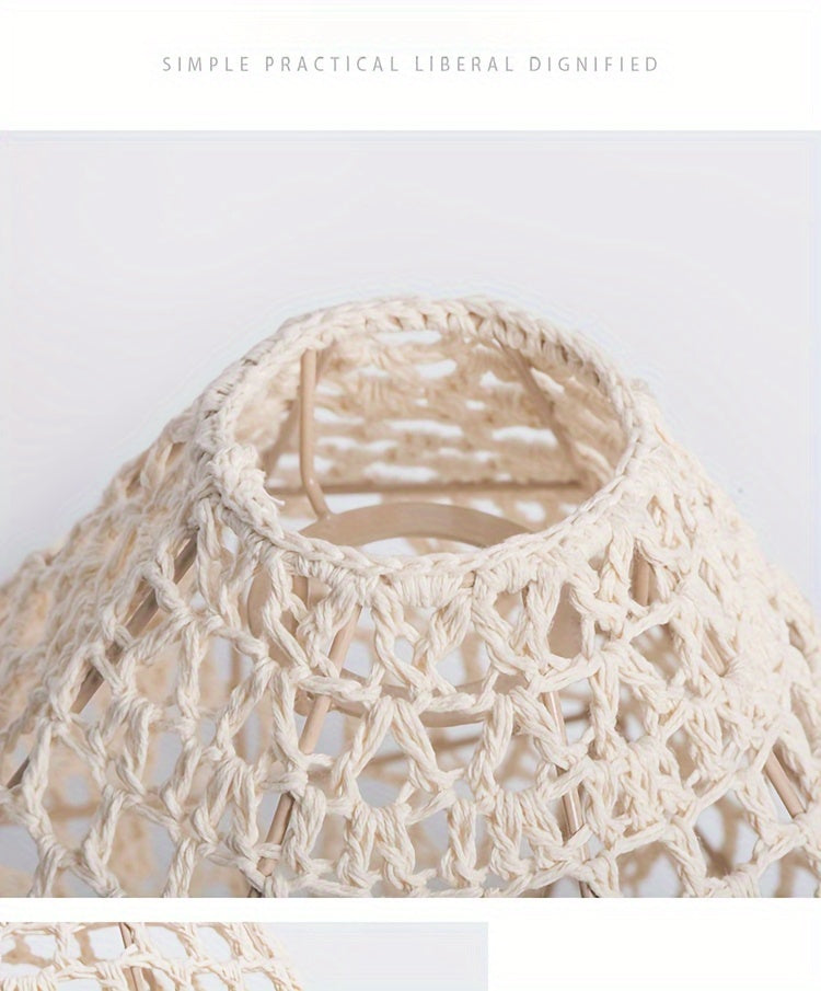 Bohemian Style Woven Pendant Lamp Shade Handwoven Indoor Decorative Lighting Living Room Homestay Hotel Bar Counter Creative Decorative Lighting