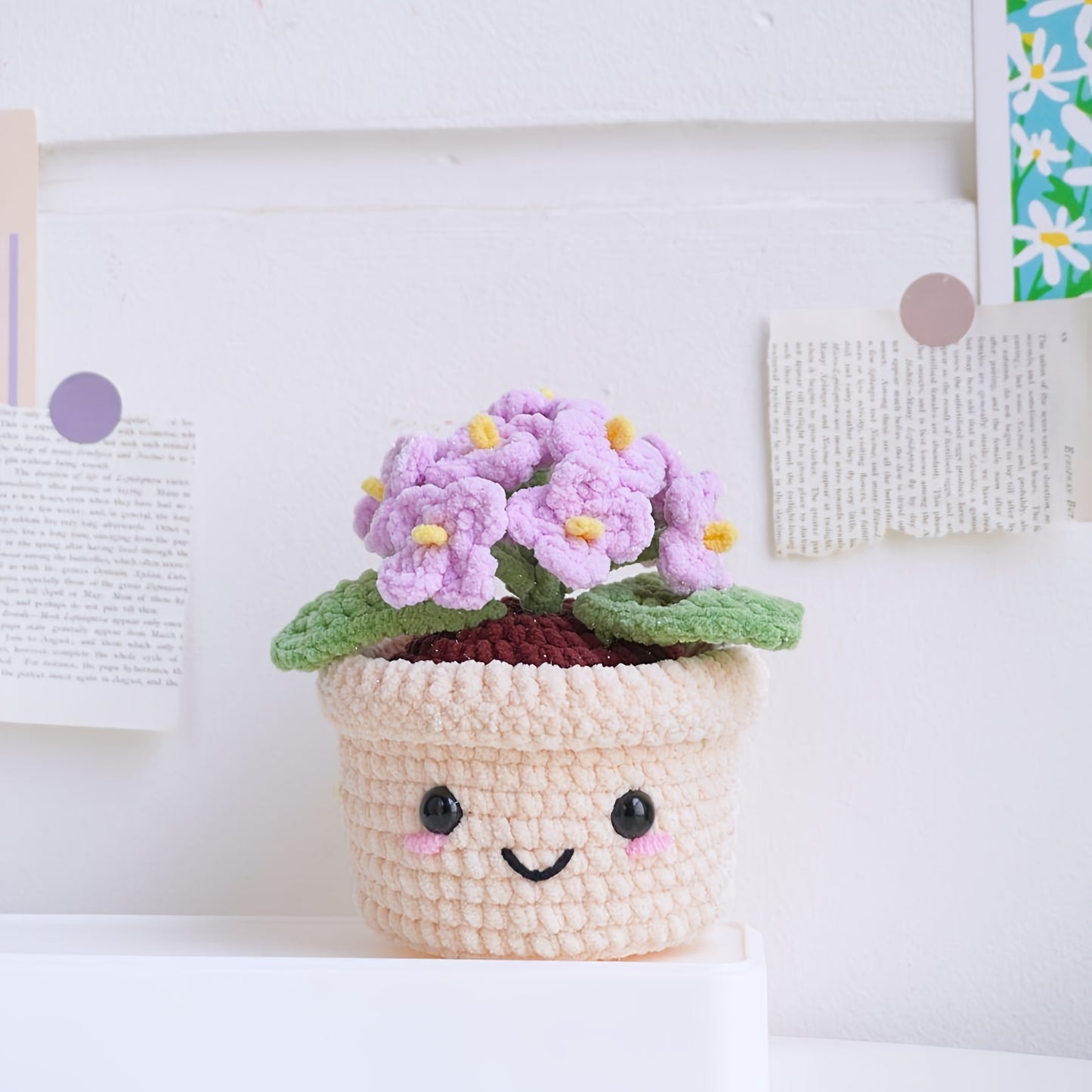 1Crochet Kit for Beginners with Potted Plants,Crochet Kit for Adults,With Step-by-Step Textual Tutorial,Floral Sunflower DIY Adult Crafts,Birthday Valentine's Day Holiday Gifts,Cute and Fun Modern Home Decor Ornaments