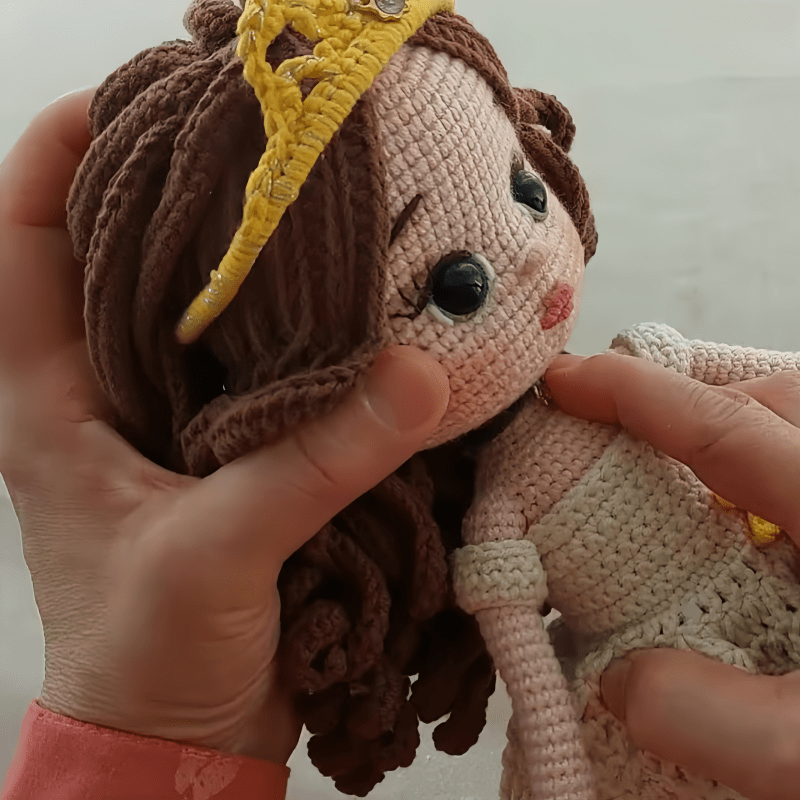1pc Floral Long Dress Princess Crochet Handcraft Kit - Beginner Amigrumi Crochet Hook Set - Adult Handicrafts DIY Animal Crochet Set - Comes with a full instructional video - Handcraft Enthusiast Must-Have Crochet Kit - Crochet Kit for Adults Includes Bas