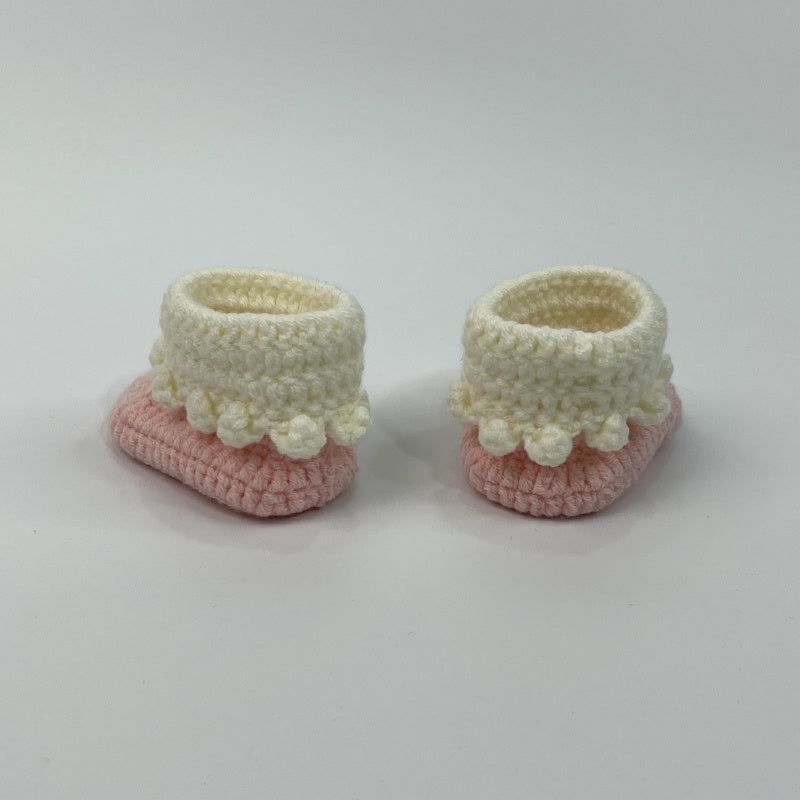 Customized products Handmade Crochet Flower Decorated Baby Shoes Cute Baby Shoes