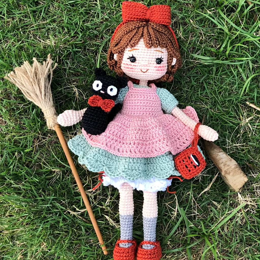 1 Set Princess Beginner Crochet Kit, Adult Crochet Set with Step-by-Step Text Tutorial, Cat and Girl DIY Weaving Kit, Cute and Interesting Home Decoration Ornaments, Birthday Valentine'S Day Holiday Gift