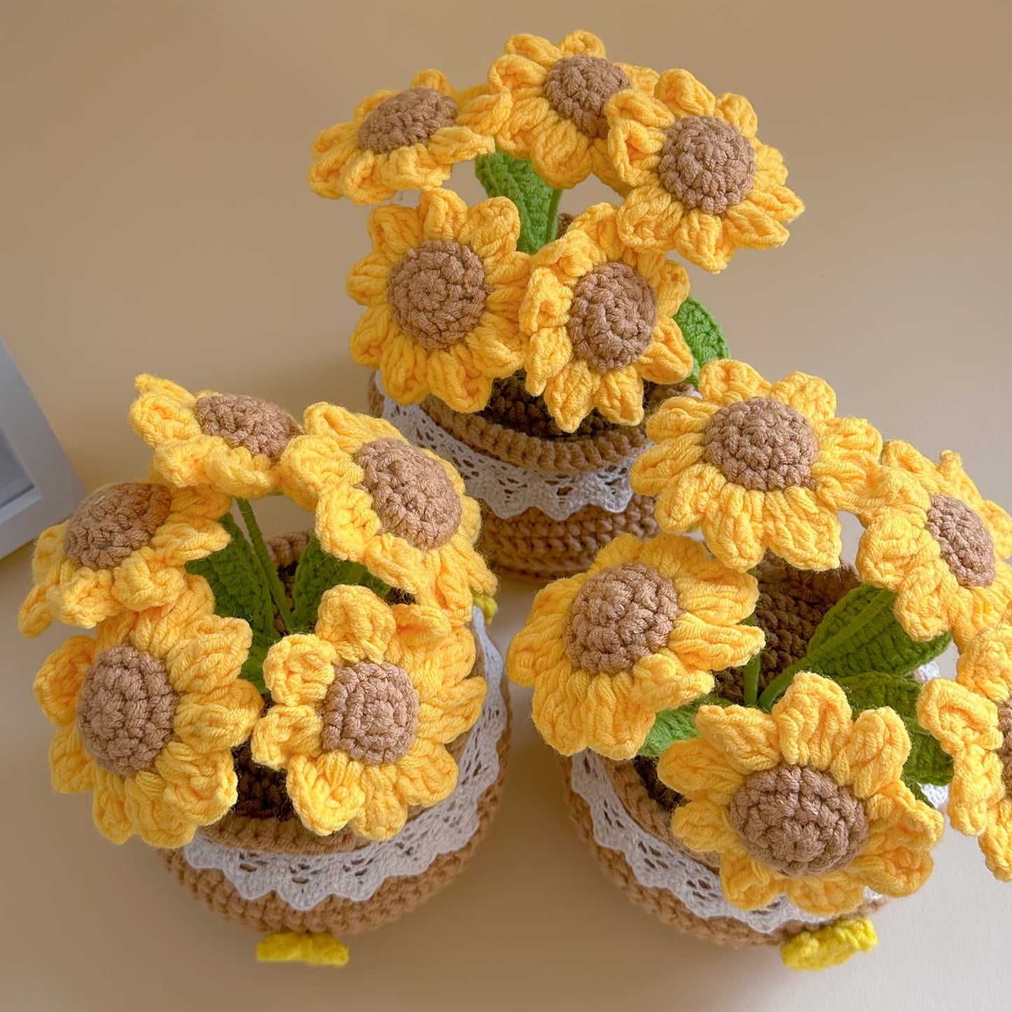 Handmade Sunflower Bouquet - Perfect for Wedding、Teacher Appreciation、Graduation Ceremony、Mother's Day and Valentine's Day Gifts - Charming Home and Room Decor,Freestanding Fabric Flower Arrangement,No Electricity Required,No Feather,Christmas、Thanksgivin