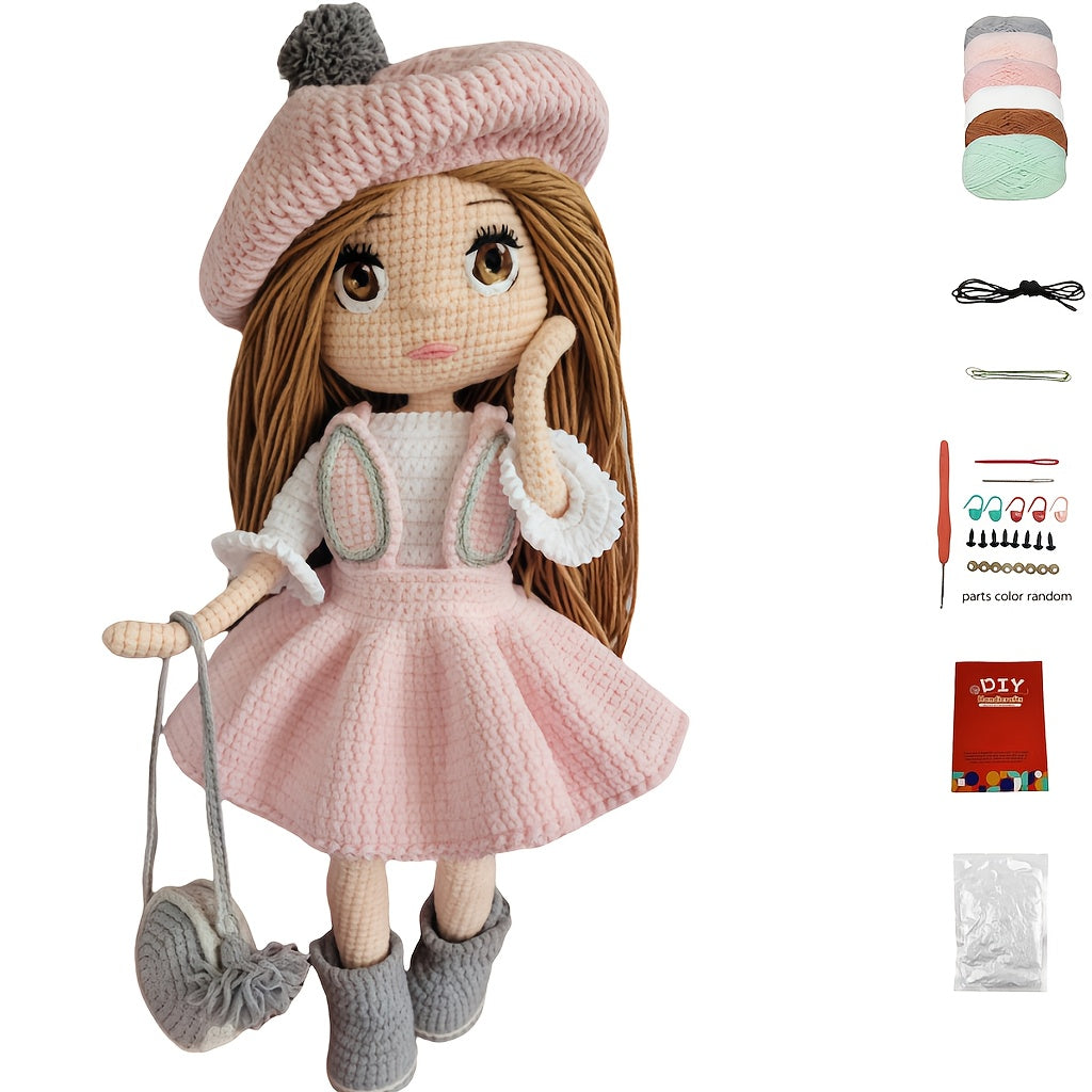 1 Set of Princess Beginner Crochet Kit, Adult Crochet Kit with Step-By-Step Text Tutorial, Urban Beauty DIY Adult Crafts, Birthday Holiday Gifts, Cute And Interesting Modern Home Decoration Ornaments