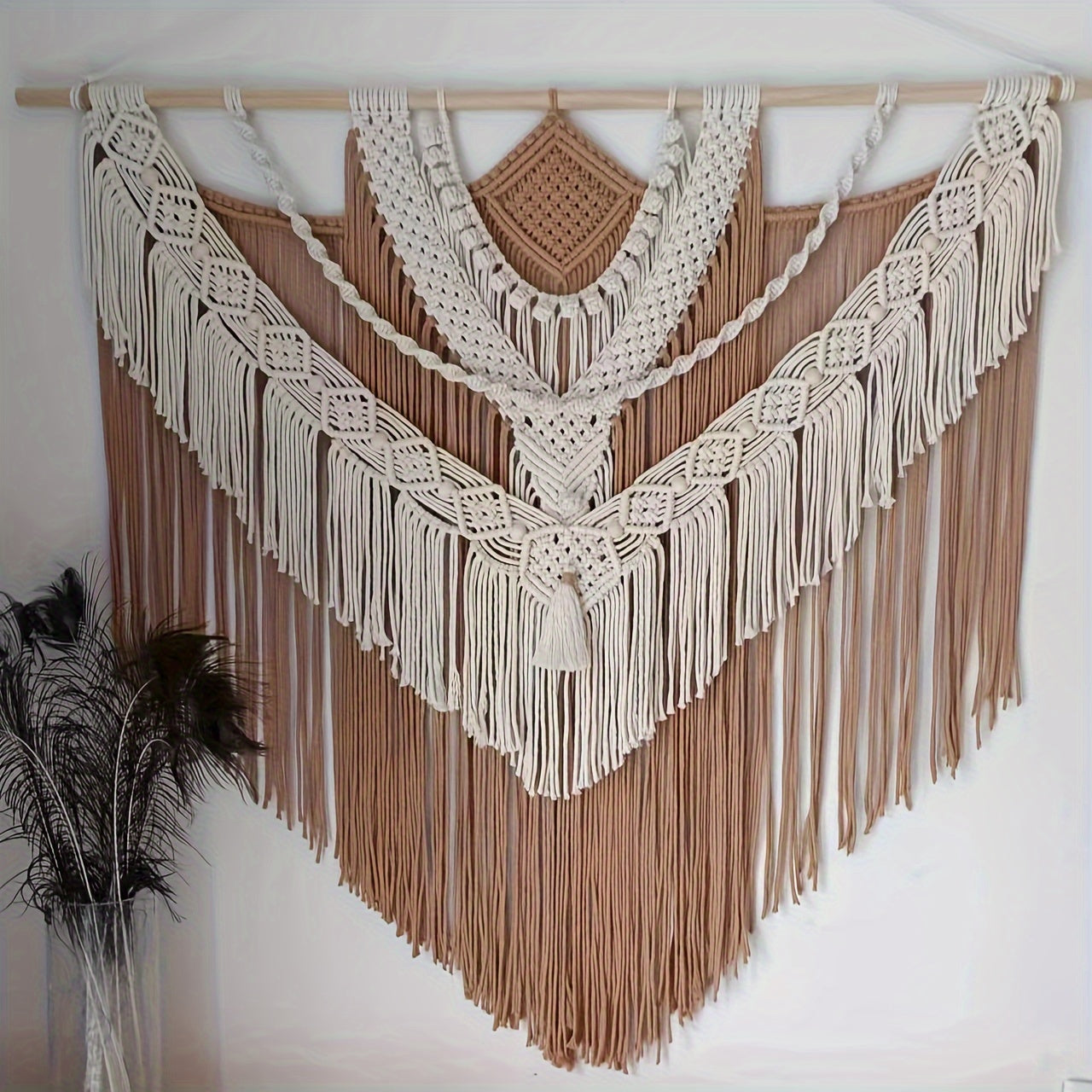1Pieces Handwoven Bohemian Wall Decoration for Homestay Hotel Background Simple Hanging Cloth Hanging Decoration Cotton Rope Wall Hanging