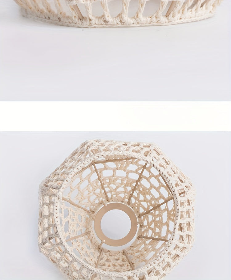 Bohemian Style Woven Pendant Lamp Shade Handwoven Indoor Decorative Lighting Living Room Homestay Hotel Bar Counter Creative Decorative Lighting
