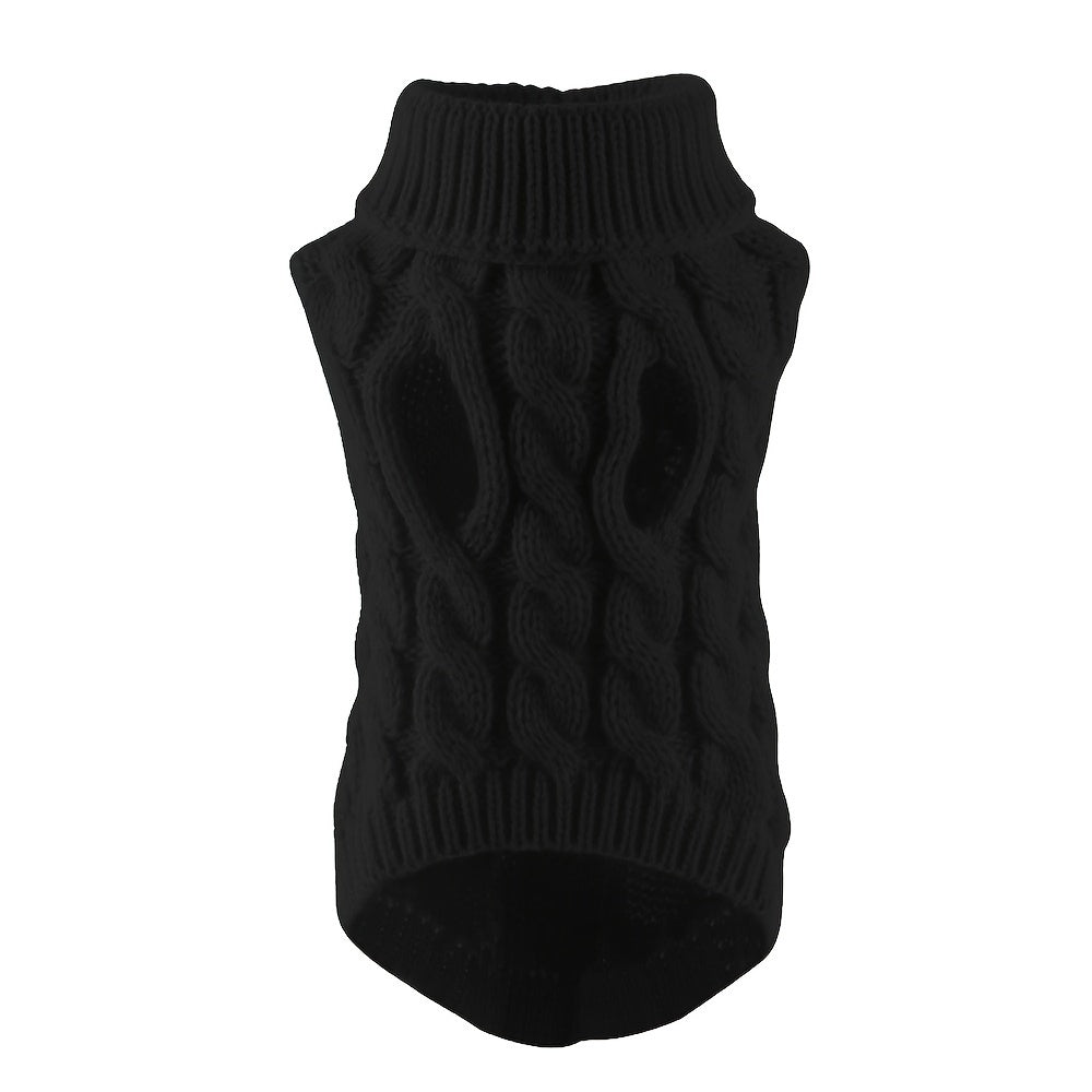 1Comfortable Knitted Cat and Dog Sweater - Soft Acrylic Pullover for Small to Medium Pets,Winter and Autumn Thermal,Yes7Available Colors,Machine Washable