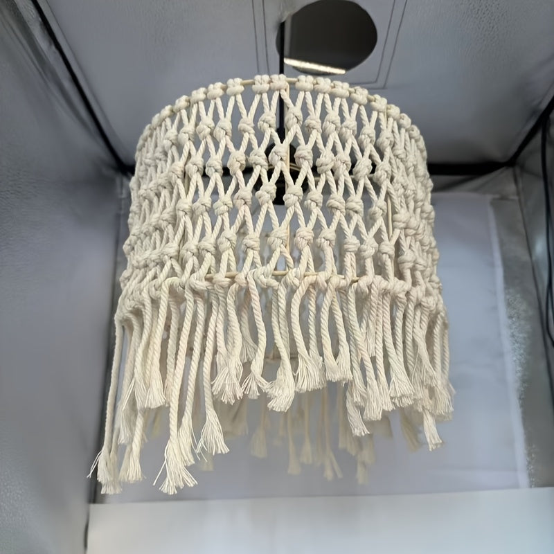 Hand Woven Linen and Fabric Art Decorative Lampshade,With satin metallic sheen - Cylindrical Replacement Lampshade Suitable for E26/E27Bulb,No wiring required,Farmhouse Style Living Room Bedroom Home Decor,Bedroom Lighting Fixtures,Rural Charm,Exquisite C