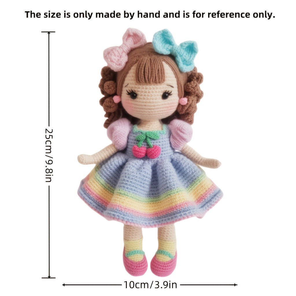 1 Piece Set Suitable for Crochet Enthusiasts,Bow Girl. DIY Crochet Kit,Including knitwear、Crochet、Complete DIY Handmade Suit,With crochet tutorial steps,It's the best handmade gift for friends or besties
