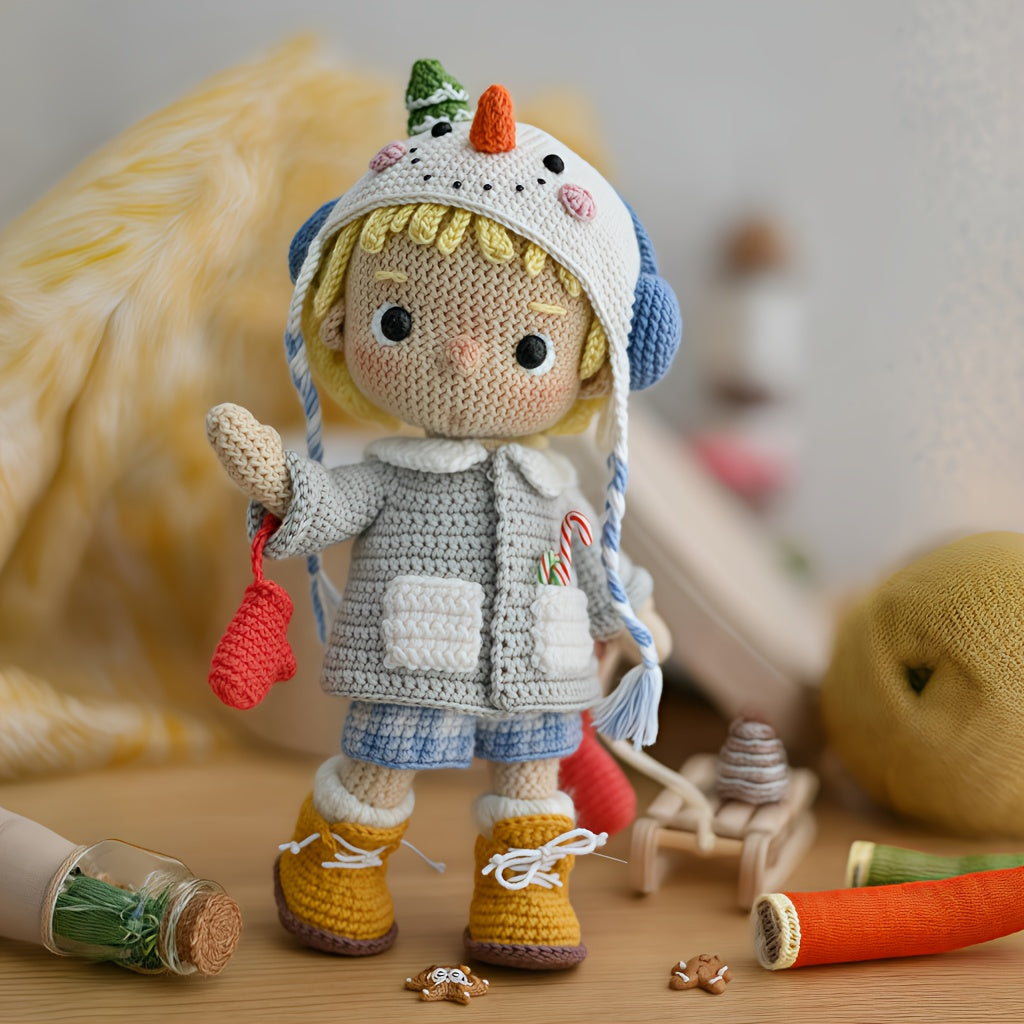 Snowman Knight DIY Crochet Kit,A product suitable for beginners、For Handicraft Enthusiasts diy Woven Kit,,Cute and Fun Furniture Decorations,It's a suitable gift for birthdays and other holidays,It's a gift for family members,A great product from a friend