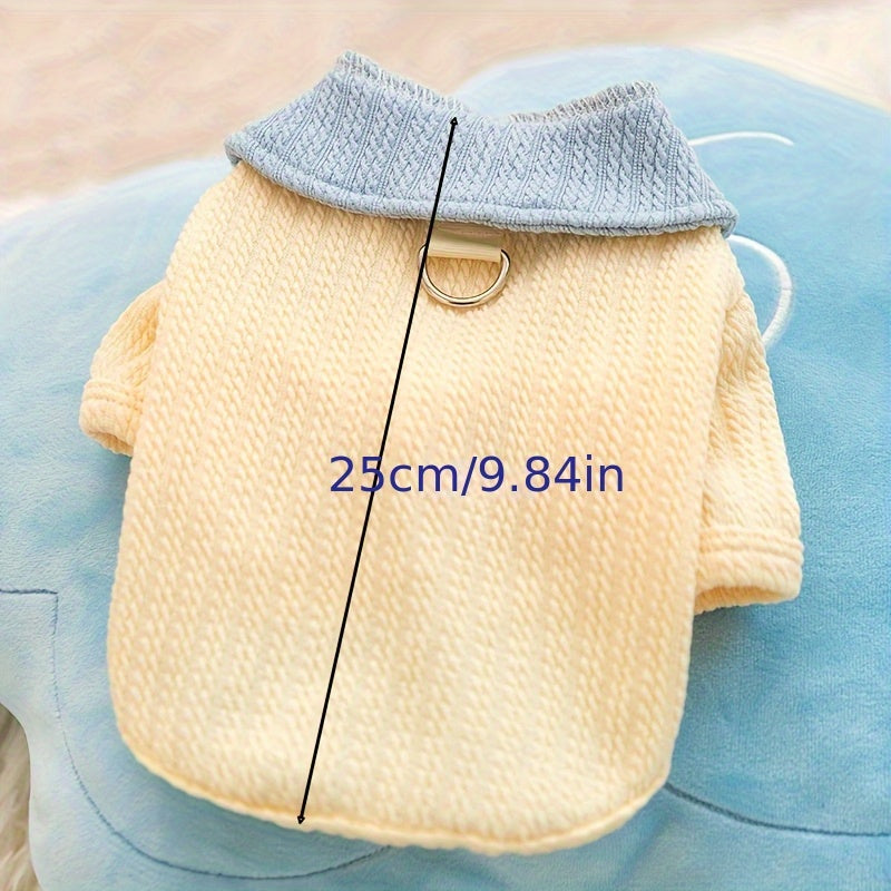 1An elegant cat-patterned cardigan>Spring and Autumn Thin Cardigan Blue Cat Kitten Hairless Cat Pet Dog Clothes>All-Season Traction Cat and Dog Clothes>Color Block Base Shirt