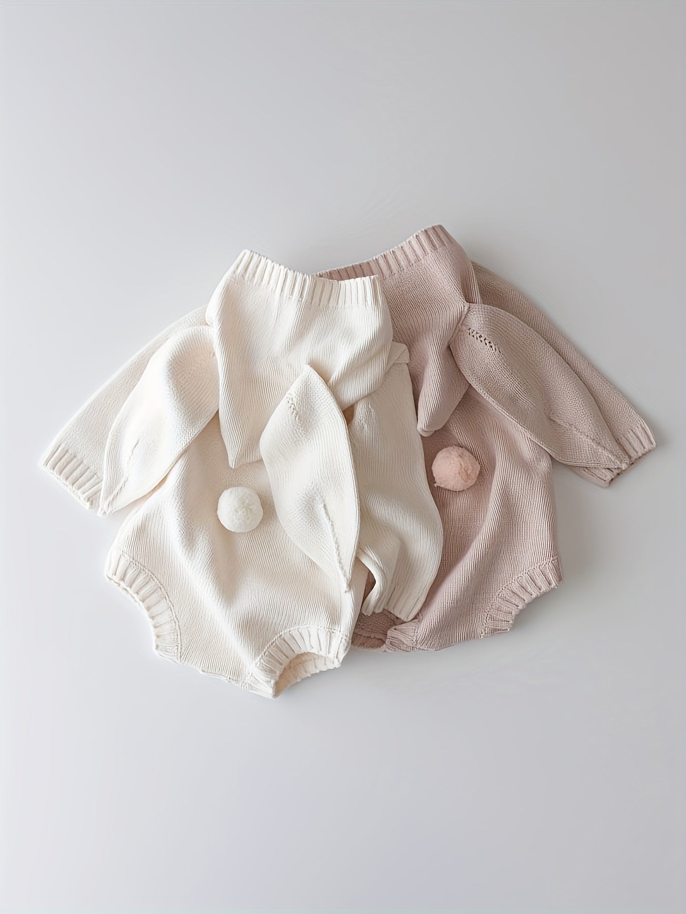 Spring and Autumn New Korean Style Baby Clothes ins Wind Bunny Style Children's Jumpsuit Baby Knit Sweater(without Accessories)