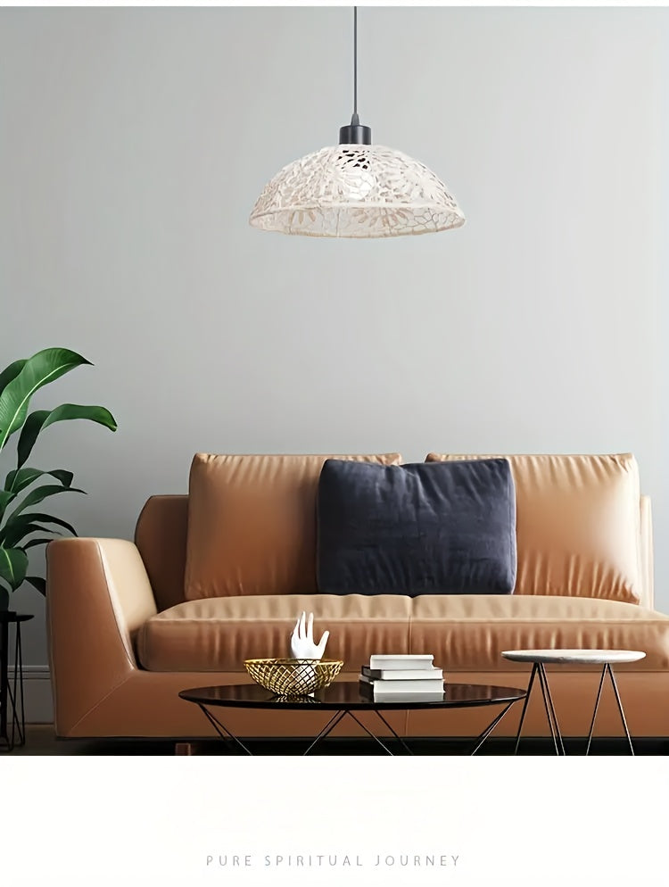 Bohemian Style Handwoven Rope Pendant Lampshade,Suitable for Bedroom、B & B、Hotel、Creative Lighting and Decoration