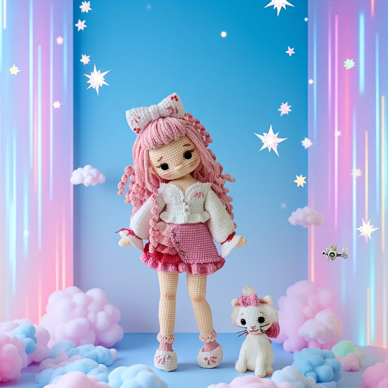 Beginner Crochet Kit - DIY Amigurumi DIY Kits,Features are princesses and cats,Including detailed PDF Guide - Year-round Fabric and Yarn Crochet Supplies - Perfect for adults - Perfect for decoration and holiday gifts