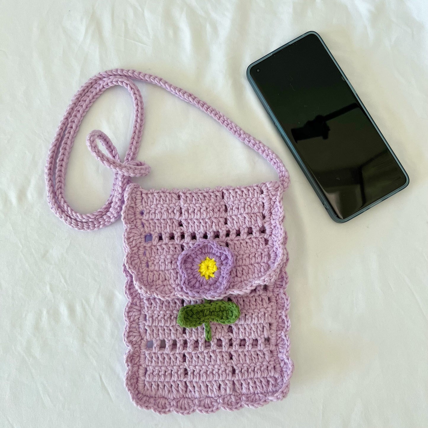 Hand-woven Flower Ladies' Phone Bag 3D Rose Daisy Vintage Lady Style Crossbody Bag Portable for Outings