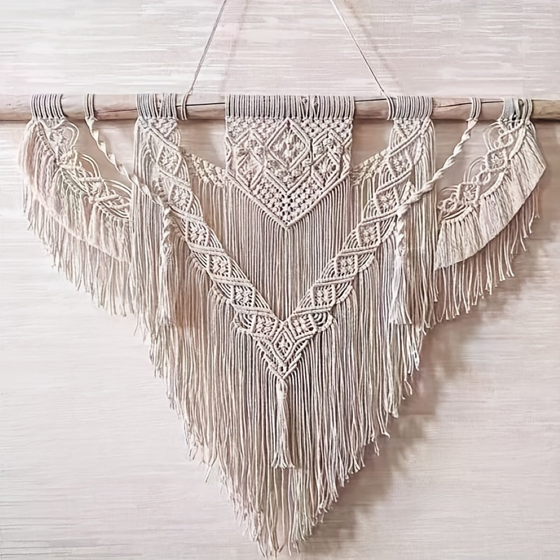 1Pieces Handwoven Bohemian Wall Decoration for Homestay Hotel Background Simple Hanging Cloth Hanging Decoration Cotton Rope Wall Hanging