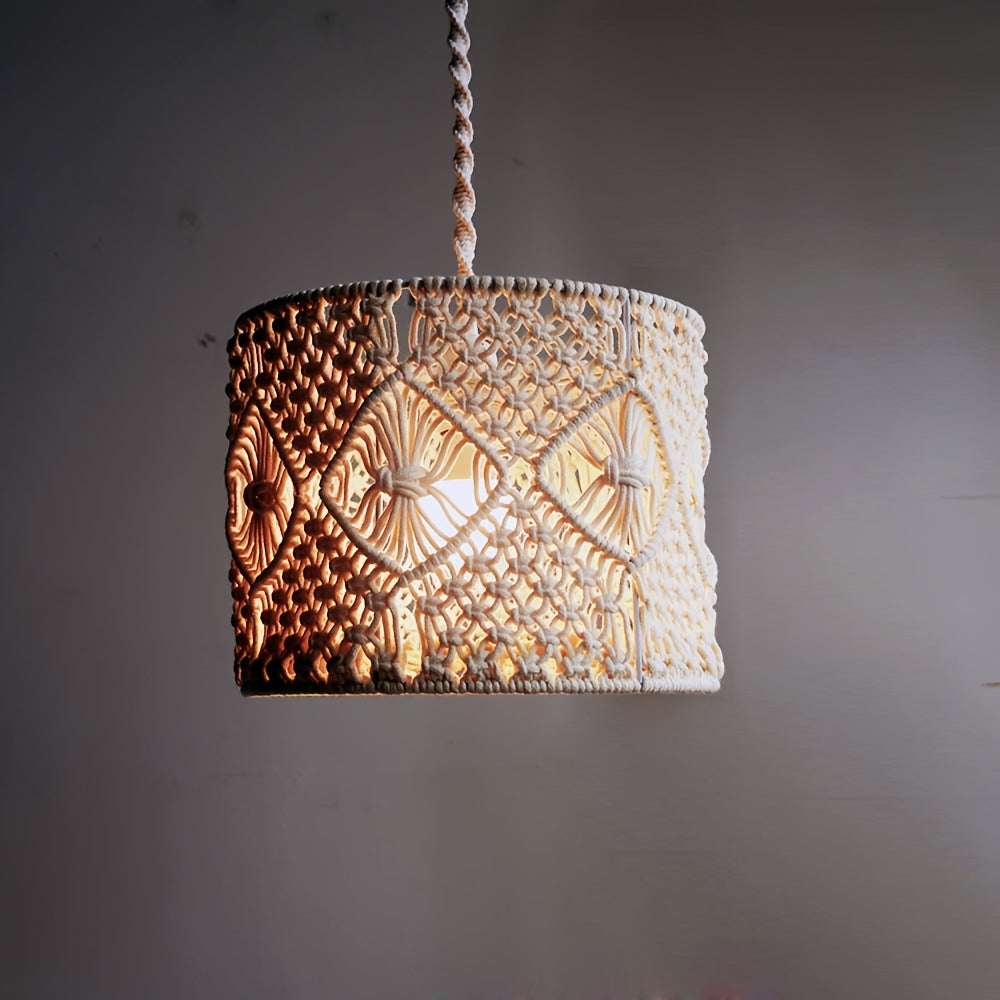 Bohemian Style Macrame Hand Woven Lampshade Home Decorative Handmade Lamp Shade