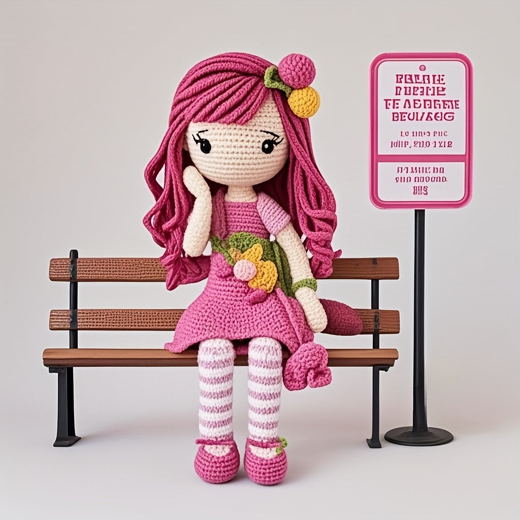 1 Set Princess Beginner Crochet Kit with Step-by-Step Text Tutorial - Strawberry Girl DIY Knitting Set, Adorable Spring & Summer Home Decor, Ideal for Birthdays & Valentine'S Gifts, All Seasons Fabric Craft, Birthday Gift|Playful Design|Detailed Instructi