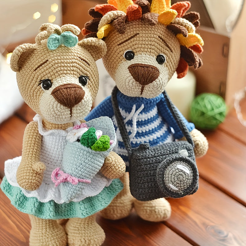 2pcs Crochet kit for beginners, Crochet Kit, DIY Craft Set for Adults, Includes Yarn, Hook, Pattern Book & English Text Tutorial And Basic Crochet Method Video Tutorial, Ideal Gift for crochet lovers, Mother's Day, Easter, Wedding, Valentine's, Birthday