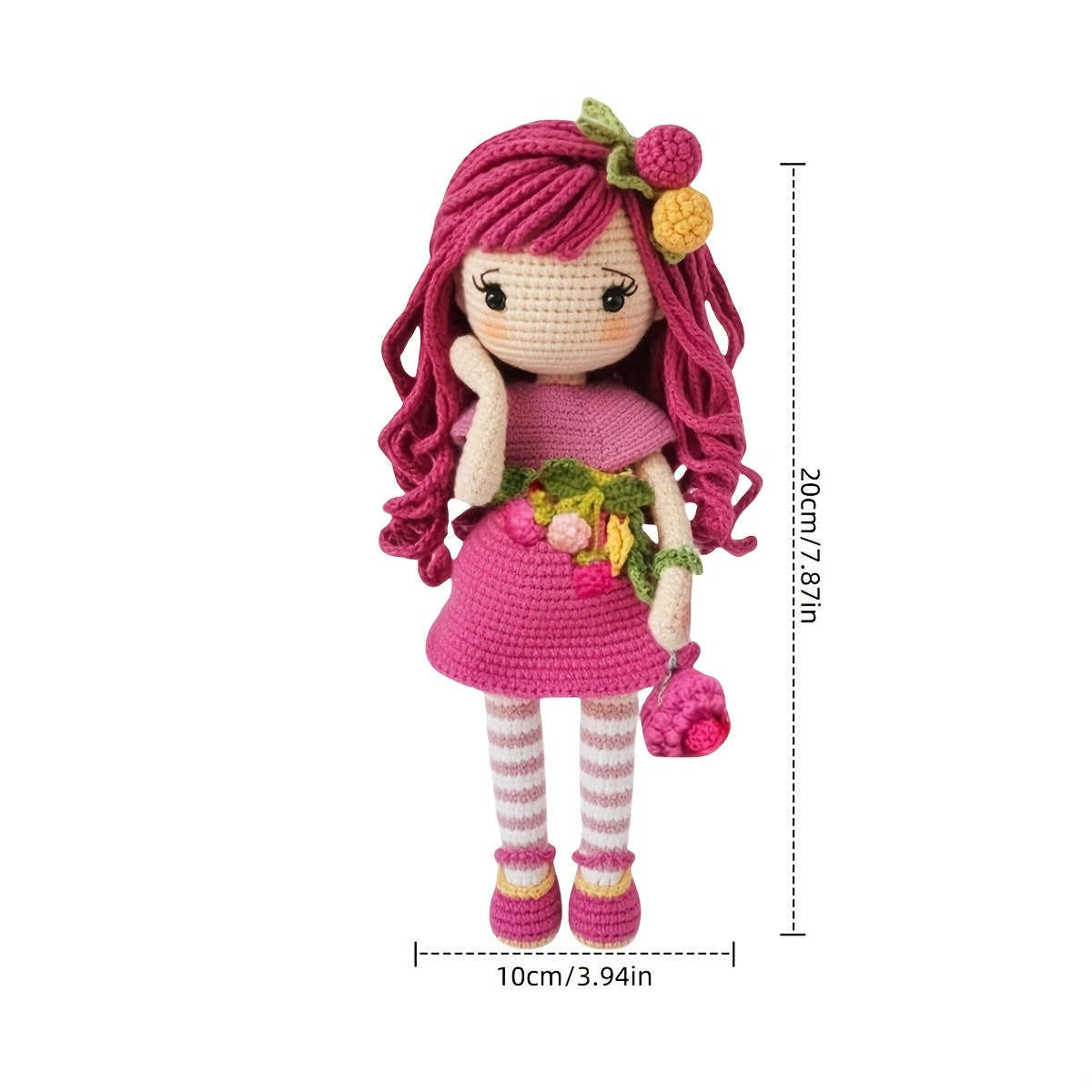 1 Set Princess Beginner Crochet Kit with Step-by-Step Text Tutorial - Strawberry Girl DIY Knitting Set, Adorable Spring & Summer Home Decor, Ideal for Birthdays & Valentine'S Gifts, All Seasons Fabric Craft, Birthday Gift|Playful Design|Detailed Instructi