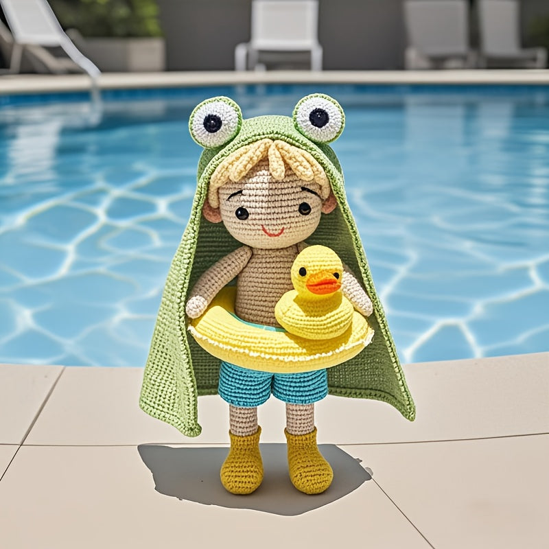 1pc Frog and Duck Crochet Pattern Set - DIY Material,Suitable for Adult Beginners,Handmade cloth Amigulimi,With step-by-step instructions,Perfect birthday and Valentine's Day gift,Suitable for use in all seasons,Unfinished product,DIY Handmade Suit | Opti
