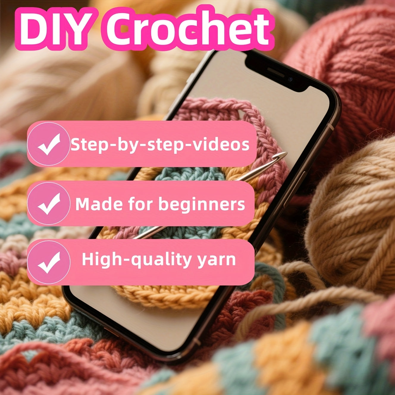Girl Panda - Includes a complete set of weaving tools、High-quality yarn、Complete Crochet Kit with Instructions and English Video Tutorial。It's for My Family、Friends、Perfect gift for couples,Suitable for Christmas、Halloween and various festivals