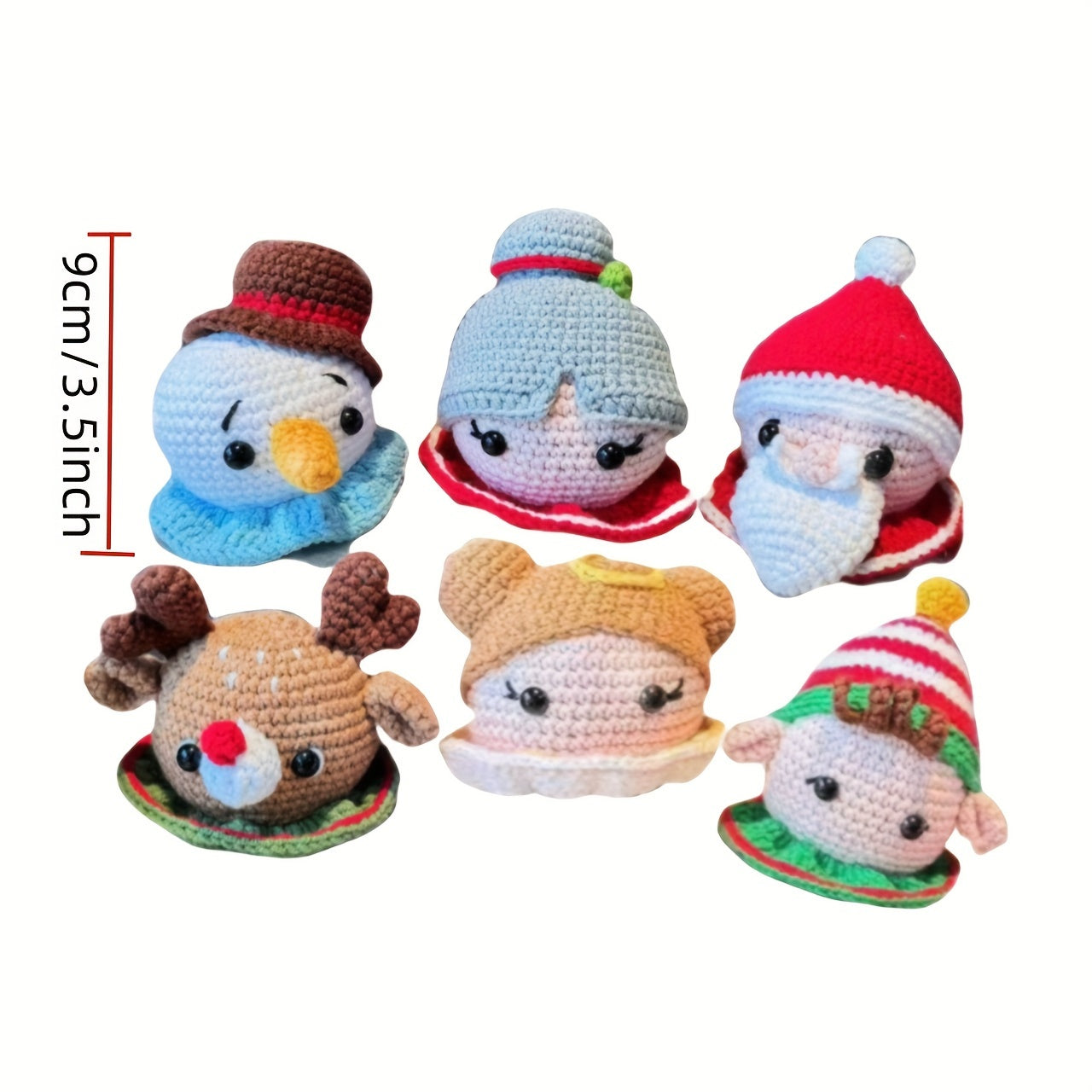 6pcs, Christmas Doll Crochet Kit, Christmas Woven Hook Yarn, Cute Santa Claus Outdoor Holiday Decorations, Handmade DIY Creative Crochet Material Pack, Fun Halloween/Easter Woven Dolls with Thoughtful Valentine's/Birthday Gift Knitting Crafts (Accessories