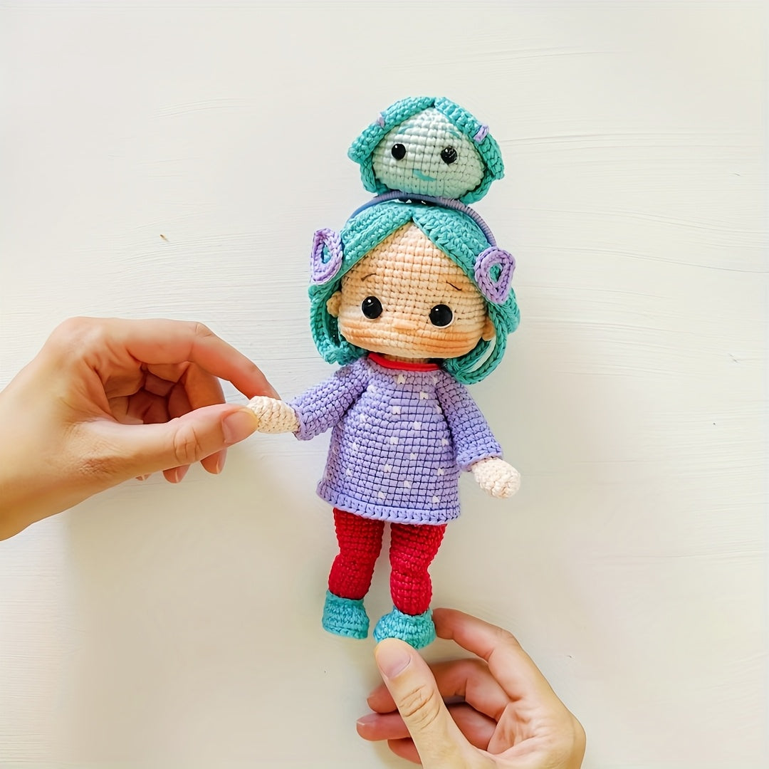 2Pieces/Set,Beginner DIY Crochet Hook Set(Non-Finished Product),Girl with Headband Crochet Kit,Funny Girl Knitting Kit,Adjustable Headband,Comes with step-by-step video tutorials,DIY Birthday Gift、Thanksgiving Gift、Wedding Decorations,Indoor Decorations!