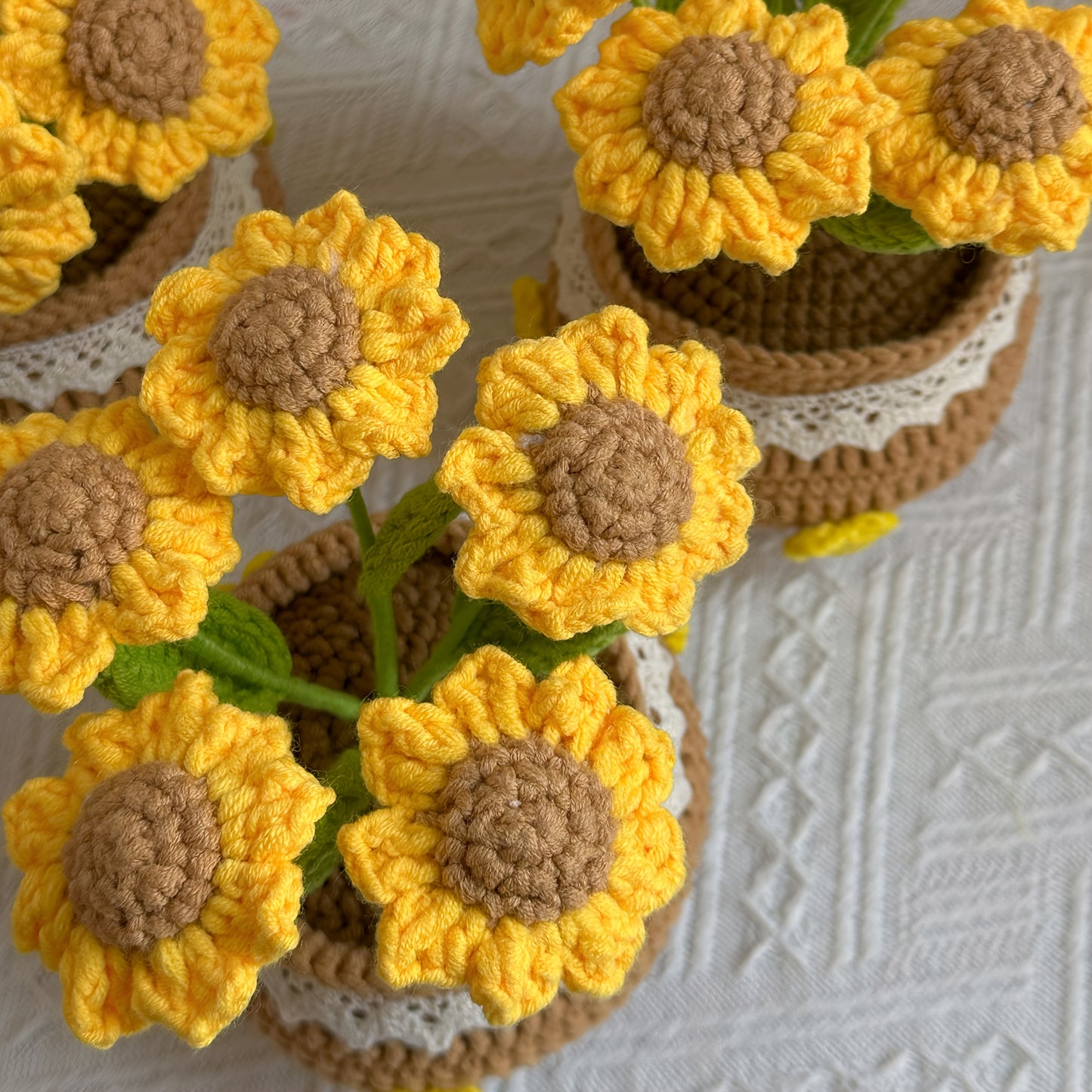 Handmade Sunflower Bouquet - Perfect for Wedding、Teacher Appreciation、Graduation Ceremony、Mother's Day and Valentine's Day Gifts - Charming Home and Room Decor,Freestanding Fabric Flower Arrangement,No Electricity Required,No Feather,Christmas、Thanksgivin