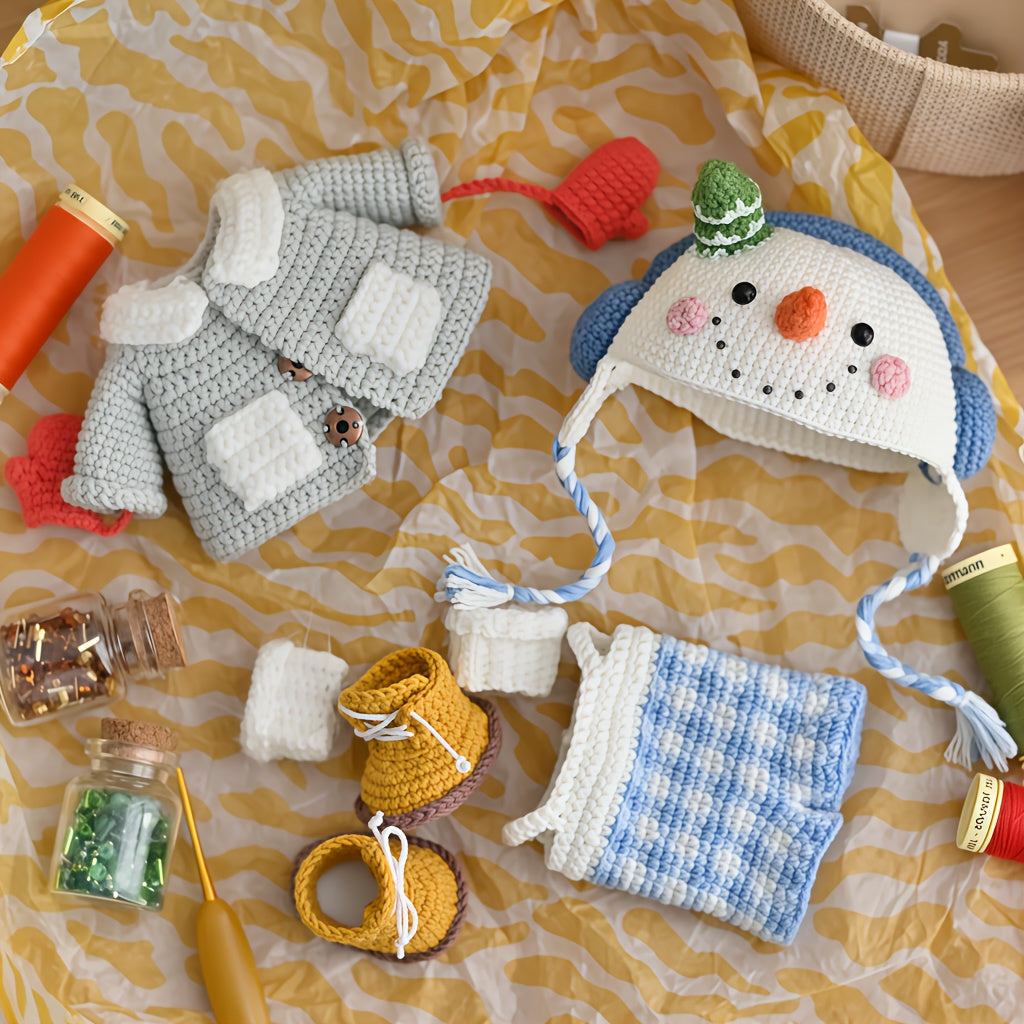 Snowman Knight DIY Crochet Kit,A product suitable for beginners、For Handicraft Enthusiasts diy Woven Kit,,Cute and Fun Furniture Decorations,It's a suitable gift for birthdays and other holidays,It's a gift for family members,A great product from a friend