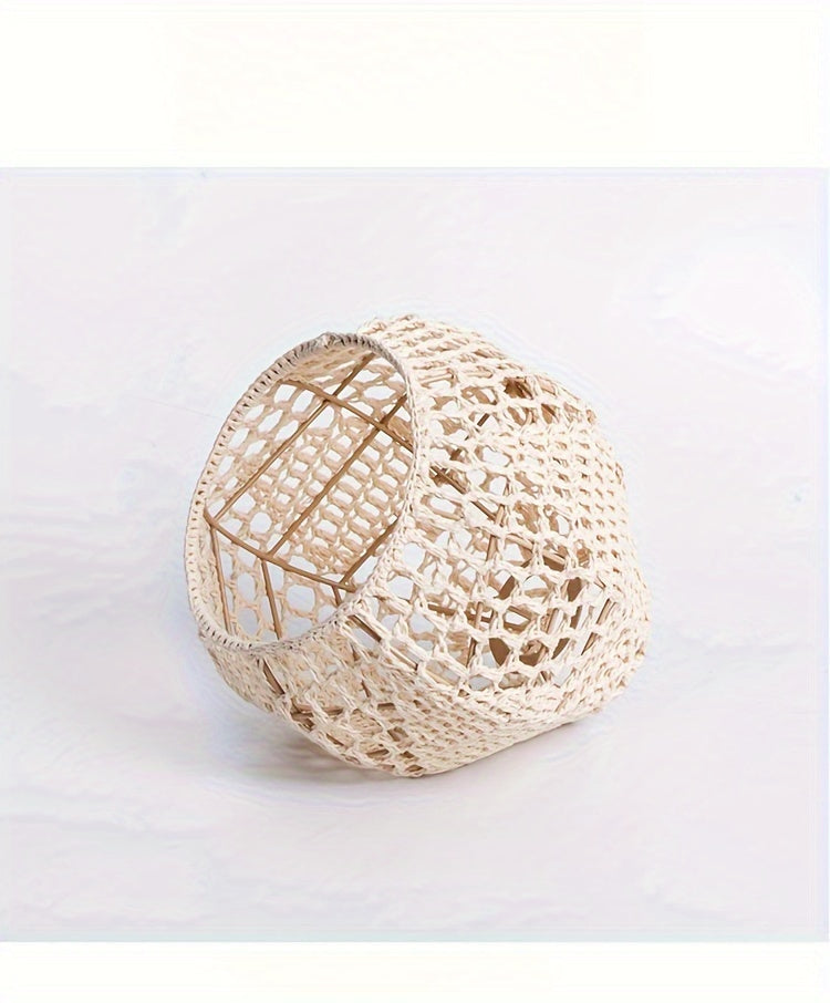Bohemian Style Woven Pendant Lamp Shade Handwoven Indoor Decorative Lighting Living Room Homestay Hotel Bar Counter Creative Decorative Lighting