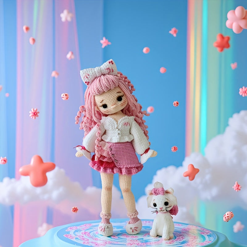 Beginner Crochet Kit - DIY Amigurumi DIY Kits,Features are princesses and cats,Including detailed PDF Guide - Year-round Fabric and Yarn Crochet Supplies - Perfect for adults - Perfect for decoration and holiday gifts