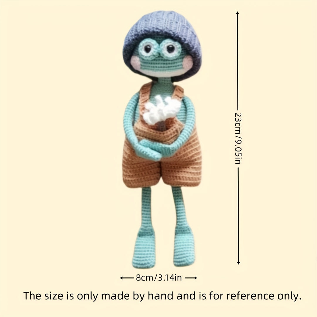3Set of Frog Friends Crochet Hooks DIY Material Package - Handmade Ingredients - High-quality cables suitable for all seasons,Includes English Tutorial - Best Gift for Christmas and Valentine's Day Complete Crochet Hook Tool Set - Unfinished product