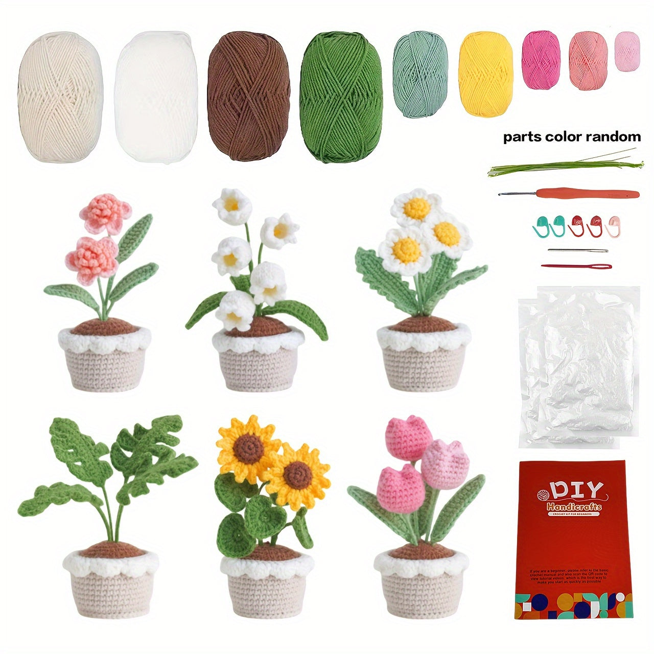 Plant and Flower Theme DIY Crochet Hook Set6Pieces