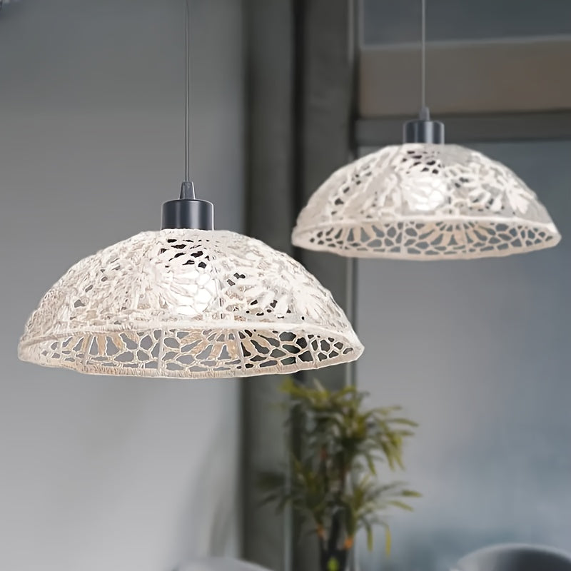 Bohemian Style Handwoven Rope Pendant Lampshade,Suitable for Bedroom、B & B、Hotel、Creative Lighting and Decoration