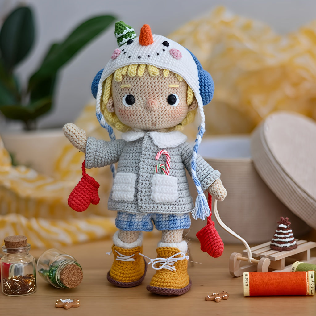 Snowman Knight DIY Crochet Kit,A product suitable for beginners、For Handicraft Enthusiasts diy Woven Kit,,Cute and Fun Furniture Decorations,It's a suitable gift for birthdays and other holidays,It's a gift for family members,A great product from a friend