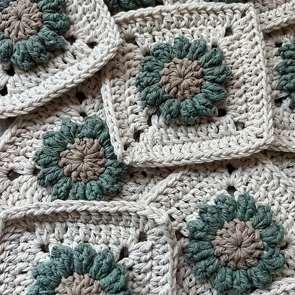 Beginner Crochet Kit - Floral Plaid Handbag - Complete Set of Crochet Tools,Contains high-quality yarn、Tutorial。Suitable for Families、Friends、Perfect gift for couples,Christmas、Halloween and summer decorations, etc