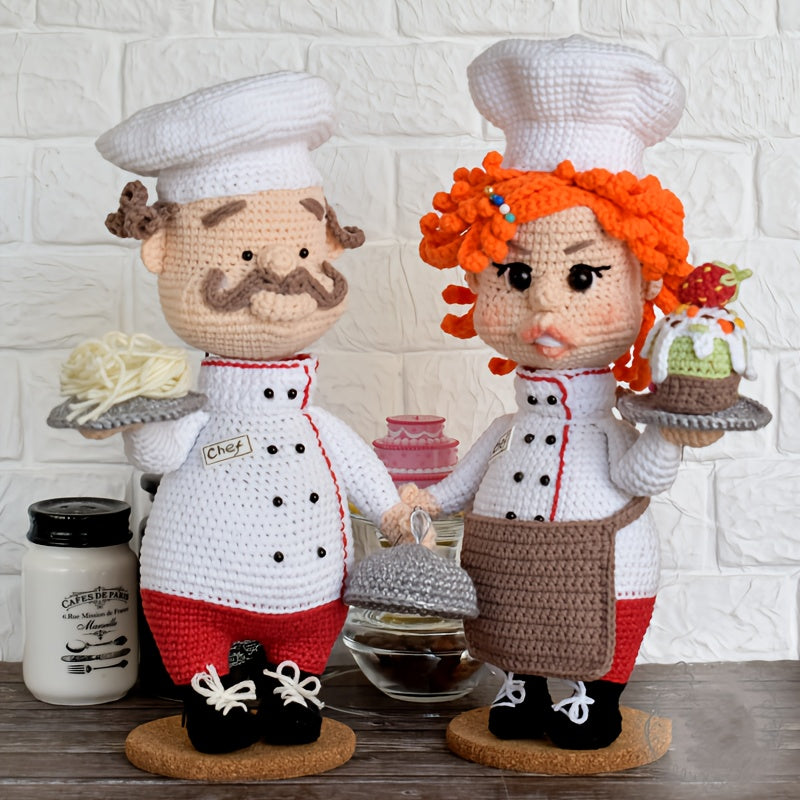 2Chef's Hook and Line Set,Suitable for Beginners - Crochet Thread Set,With enhanced softness thread,Easy-to-follow video tutorials,Four Seasons Handmade,Mixed Pigment Fabric Material