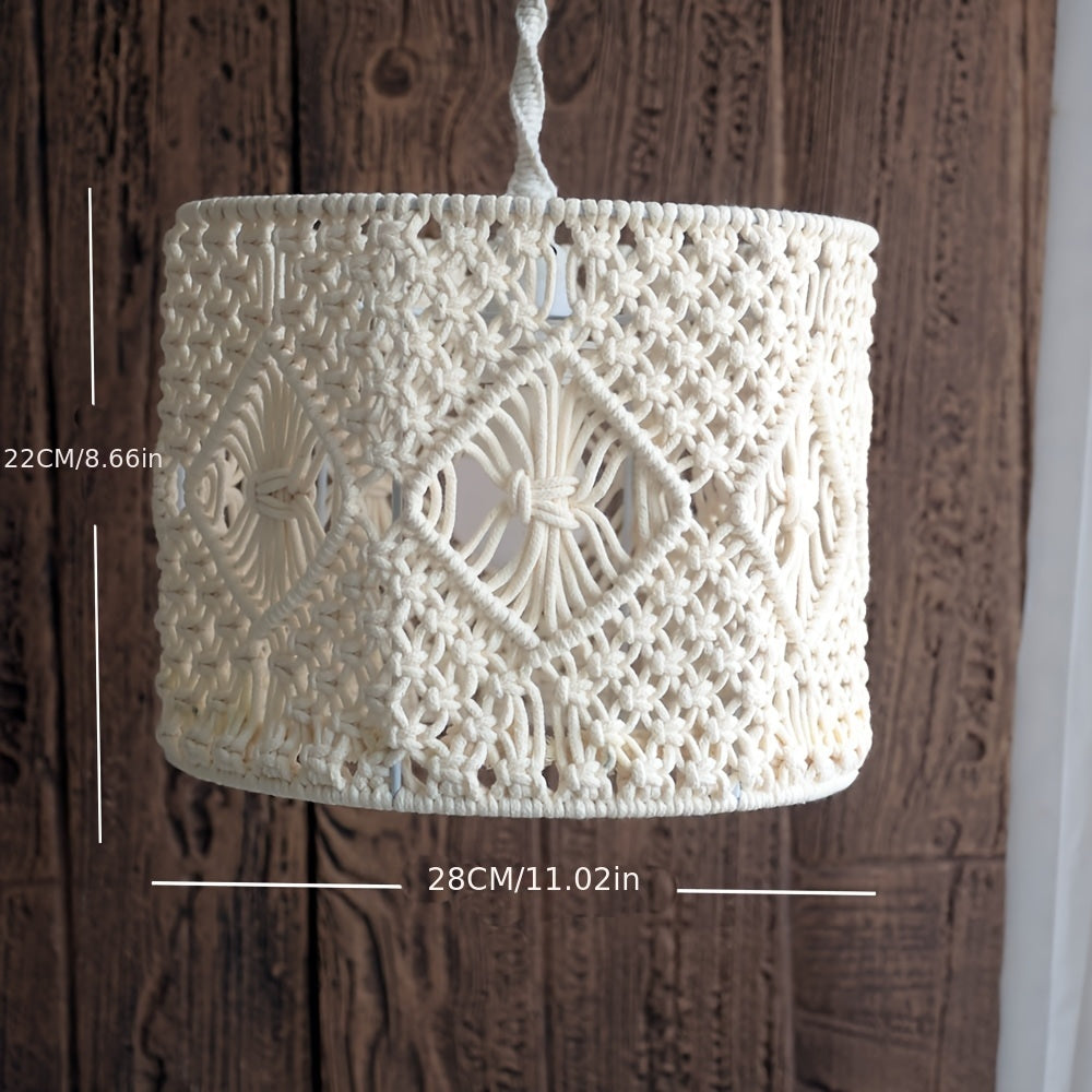Bohemian Style Macrame Hand Woven Lampshade Home Decorative Handmade Lamp Shade