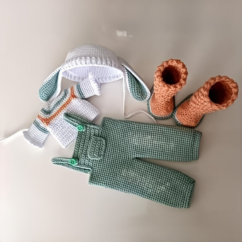 1Cute Big-Eyed Bunny Hat Girl Crochet Kit,Can be given to girls freely DIY Outfit Coordination,Funny Crochet Kit for Adults,Easy-to-follow video tutorials,Suitable for experienced crochet adults,DIY Handicraft Decorations,Cute home decorations,Perfect bir
