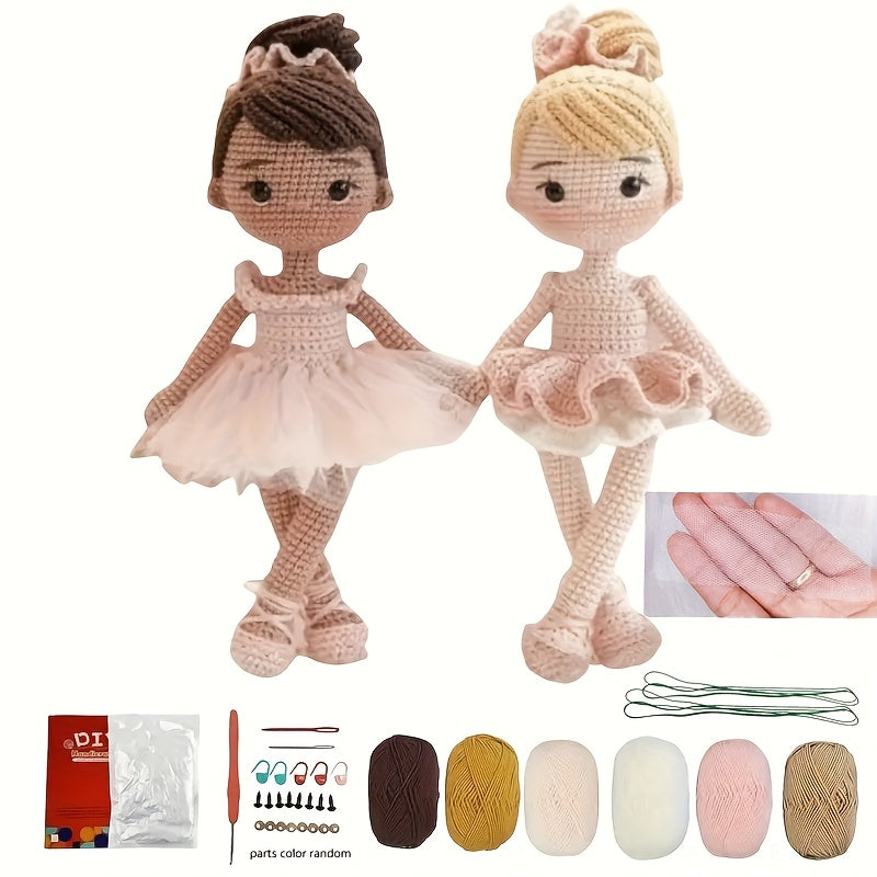 2Set of Materials for Dancing Bun Hairstyles for Girls,Beginners can easily get started | Includes full set of tools(Crochet+Wool+Accessories)| Birthday Gift for Best Friend/Valentine's Day Commemoration/Christmas Party Decorations | Bilingual Illustrated